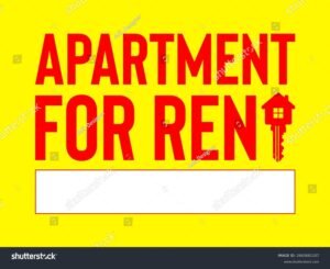 appartamento luminoso con cartello affitto