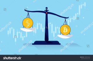 bilancia con monete e grafici finanziari