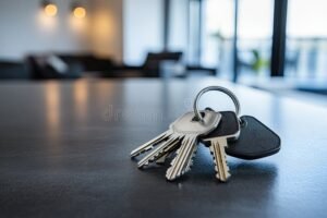 chiavi di casa con sfondo luminoso