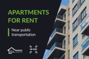 edifici residenziali con cartello di affitto