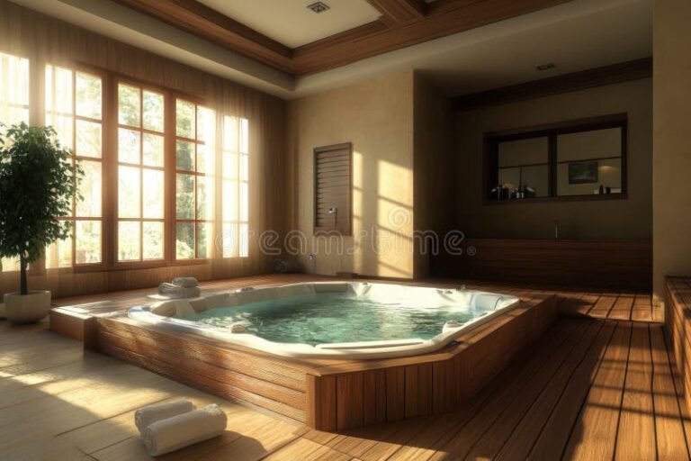 interno spa con vasca idromassaggio rilassante