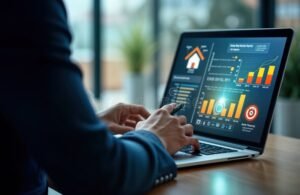 Come Funziona il Buy to Rent e Quali Sono i Vantaggi per Investitori 14 investitore analizza mercato immobiliare con laptop