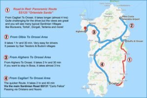 Qual è la distanza tra Olbia e Santa Teresa di Gallura 7 mappa dettagliata della sardegna con percorso