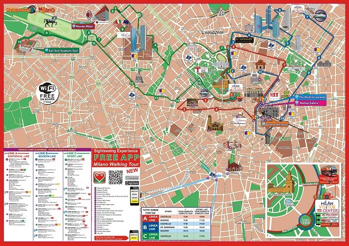 mappa stilizzata dei trasporti urbani milano