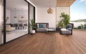 terrazzo con diversi tipi di pavimentazione